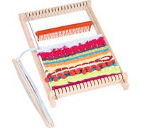 goki 58287 Loom - Set per tessitura con telaio in legno senza corde, nave da tessitura, pettine e asta di tensione, 17 cm