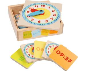 goki 58445 Orologio educativo in Scatola di Legno