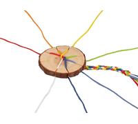 Goki 58484 Knitting Washer Diameter 7 cm, Wood, 7 Threads, Multi-Coloured