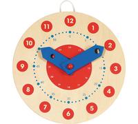 Goki 58980 Lernuhr Holz, Pädagogische Uhr für Kinder zum Lernen der analogen Uhr