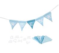 goki 60675 - Letter Bunting Blue with 10 Flags - Made of Fabric - Personalised -