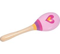 goki 61844 - Maracas Cuore - Strumento musicale in legno per bambini, 20 cm, rosa