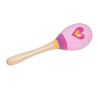 goki 61844 - Maracas Cuore - Strumento musicale in legno per bambini, 20 cm, rosa