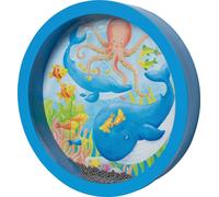 goki 61853 - Tamburo "Rumore marino" - Strumento sonoro per bambini in legno con