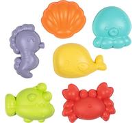 goki 63855 - Pirottini di Sabbia con Animali marini, 6 Pezzi, in plastica a Base Biologica per Spiaggia e sabbiera
