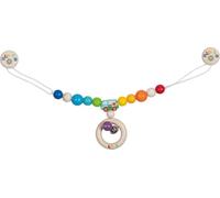 goki 65360 - Collana per passeggino "Rainbow Van" - Rimorchio colorato in legno dal design retrò, Made in Germany