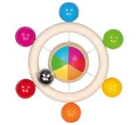 goki 65366 - Sonaglio in legno con campanello, ruota arcobaleno, prodotto in Germania