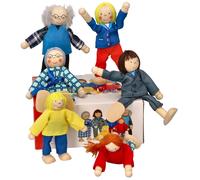 Goki bambole di famiglia per casa delle bambole, set 6 pz