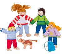 Goki campeggio in famiglia - personaggi in legno flessibili per la casetta