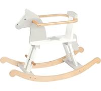 Goki Cavallo a Dondolo Grigio/Bianco con Stella, Barra di Sicurezza Rimovibile.