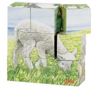 Goki cubi in legno: animali della fattoria - 9 pezzi