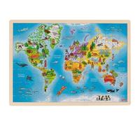 Goki Einlegepuzzle Welt: 46,5 x 33 x 1 cm, Holz, 192 Teile, per Stück