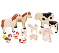 Goki Animali Da Fattoria In Legno Naturale 12 Pezzi GK370
