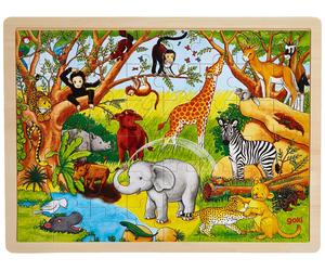 Goki Frame Jigsaw Puzzle Africa (48 Pieces) , Green