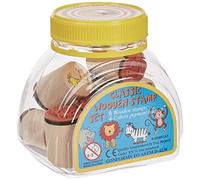 Goki Francobolli di animali 15499 con scatole di inchiostro, misti