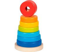 goki 58299 - Torre impilabile, 14 pezzi, torre di puzzle e impilabili in legno massiccio, gioco di abilità a partire dai 2 anni