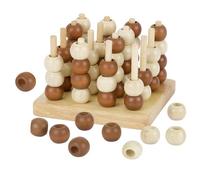 Goki Tic-Tac-Toe Gioco di Legno Gioco per Famiglie 3-D-Spiel Strategia HS058