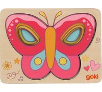 Goki - Goki Houten Lagenpuzzel Vlinder 5st. NUOVO