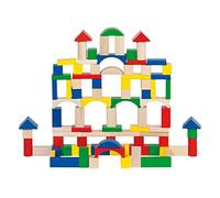 Gioco costruzioni in legno pezzi assortiti CWR Conf. 100 pezzi