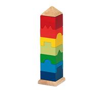 GoKi - Mattoncini in legno impilabili per formare una torre, Modelli/Colori Assortiti, 1 Pezzo
