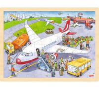 Goki 57544 Puzzle, at The Airport, Multicolor