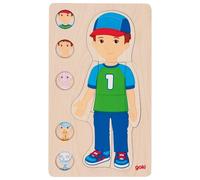 GOKI 57361 Puzzle de capas Chico Wooden, Multicolored, One Size