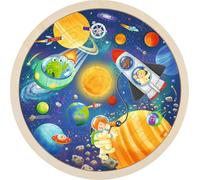 Space Inlay Puzzle Diameter 29.5 cm Wood 57 Pieces per Piece