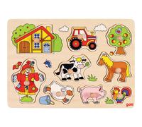 Goki 57995 Farm Vi, Lift-Out Puzzle, Multicolor