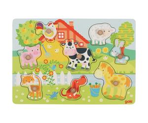 goki puzzle in legno animali della fattoria 1 St