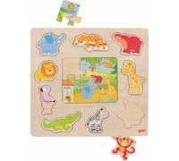goki puzzle in legno + Puzzle animali dello zoo 1 St