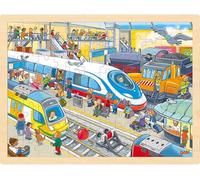 Goki puzzle in legno stazione ferroviaria 96 pezzi