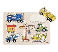 Goki 57593 Lift Out Puzzle, Building Site Vehicles, Mixed