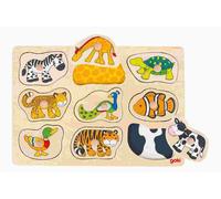 Goki - Puzzle Puzzle Drevená vkládačka Zvieratá - 1-39 Pezzi