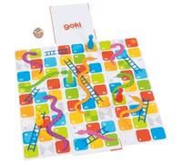 Goki- Serpenti e Scale XXL in Un cubo a Discesa Giochi Tradizionali, Multicolore