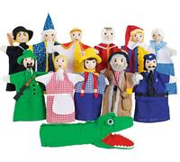 Goki SO450 - Assortimento di burattini a mano con 12 diversi burattini ideali per il teatro dei burattini