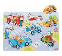 goki Suono Puzzle Traffico con Rumore del Veicolo: 30 x 21 x 3,4 cm, Legno, 6 Pe