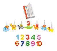 Goki Trenino da compleanno tierparade numeri 1 - 10 - Candele 10 bianco - la lulugos