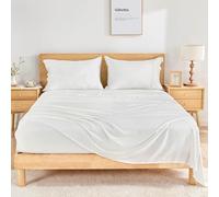 GOKOTTA Set di lenzuola per letto king size, 4 pezzi, super morbide, rinfrescanti, per chi dorme caldo, lussuose lenzuola traspiranti e setose, con tasca profonda fino a 40,6 cm, resistenti, con