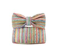 GOKTOW Pochette con fiocco in paglia, borse estive da spiaggia per le vacanze 2024, Multicolore