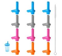 Goktvai 12pz Valvola a Mordere Ricambio per Zak, Silicone Bocchino Senza BPA con Spazzola Pulizia Riutilizzabile & Antigoccia Accessori Bicchiere Cannuccia per Zak Designs Kelso 15oz (4 Colori)