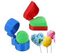 Goktvai 2pz Stampo per Cake Pops a Forma di Sfera e Cuore, Plastica PLA Cuore Rosso e Sfera Blu Stampo per Torta Teglie da Forno da Cucina Accessori come Dolci Fatti in Casa Feste Dessert Preparare