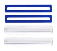 Goktvai 4pz Trova Linea Carte Mahjong, Acrilico Ingrandito Guida Linea Mahjong Aiuto Regole Accessori Pratici per Principianti Giocatori (Trasparente & Blu)