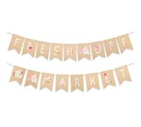 Goktvai Fresh Off The Market Stendardo Addio Nubilato, Pre-Infilzato Iuta Ghirlanda Tema Floreale Mercato Agricolo Insegna per Fidanzamento Decorazioni Festa Addio Nubilato Pronto da Appendere