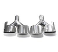 Gola della Coda dell'auto 1 Paio Di Terminali Di Scarico Per Auto 4 Terminali Di Scarico Per Marmitta Di Scarico Per Mercedes Per Benz W204 Per Classe C Per Classe E Coda Gola(Silver R)