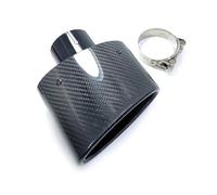 Gola della Coda dell'auto 1 PZ 150 MM Presa Ovale Lucido In Fibra Di Carbonio Nero In Acciaio Inox Punta Di Scarico Universale Ovale Marmitta Tubo Coda Gola(67 IN -150 OUT)
