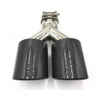 Gola della Coda dell'auto 1 PZ DOPPIA Punta Scarico Punta Della Coda In Fibra Di Carbonio Lucida Coda Del Tubo Di Scarico Punta Del Silenziatore Di Scarico Quad Coda Gola(60MM IN-76MM OUT)