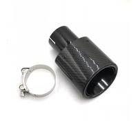 Gola della Coda dell'auto 1 Pz Tubo Di Scarico Marmitta Di Scarico Con Punta Di Scarico Ovale Inclinata Nera In Fibra Di Carbonio Lo Styling Dell'auto Per Benz Terminale Scarico Auto(70-105MM Glossy)