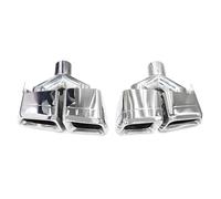 Gola della Coda dell'auto 2 Pz/lotto Quad Auto Punta Di Scarico Per Mercedes Per Benz W212 E63 Per CLS W204 Ugello Di Scarico 304 Punta Del Silenziatore Coda Gola(Y Silver)