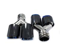Gola della Coda dell'auto 2 Pz Sinistra E Destra Modifica Auto Universale Dual Blu Automobile Tubo Di Scarico Punta Del Silenziatore Per La Serie 3 Per W222 E70 Coda Gola(57MM IN-101MM OUT)