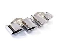 Gola della Coda dell'auto Per Paramela Per 970 2014 2015 2016 Scarico Rettangolare Aggiornamento Quad Out Punta Silenziatore Nero Coda Gola(Argento)